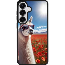 Samsung Galaxy S26+ Case Hülle - Silikon schwarz Lama Chic in Mohnblume