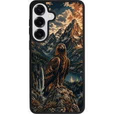 Coque Samsung Galaxy S26+ - Silicone rigide noir Linocut Aigle Royal