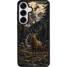 Samsung Galaxy S26+ Case Hülle - Silikon schwarz Linocut Reh