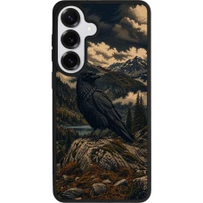 Samsung Galaxy S26+ Case Hülle - Silikon schwarz Linocut Grosser Rabe