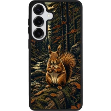 Samsung Galaxy S26+ Case Hülle - Silikon schwarz Linocut Eichhörnchen