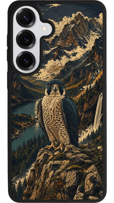 Coque Samsung Galaxy S26+ - Silicone rigide noir Linocut Faucun pèlerin