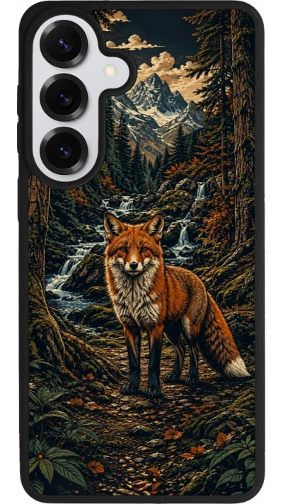 Coque Samsung Galaxy S26+ - Silicone rigide noir Linocut Renard