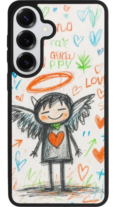 Coque Samsung Galaxy S26+ - Silicone rigide noir Little Angel Sketch Love