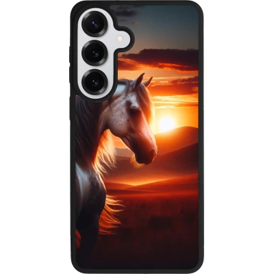 Samsung Galaxy S26+ Case Hülle - Silikon schwarz Majestätischer Sonnenuntergang Pferd