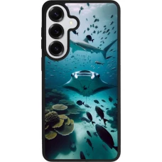 Coque Samsung Galaxy S26+ - Silicone rigide noir Manta Lagon Nettoyage