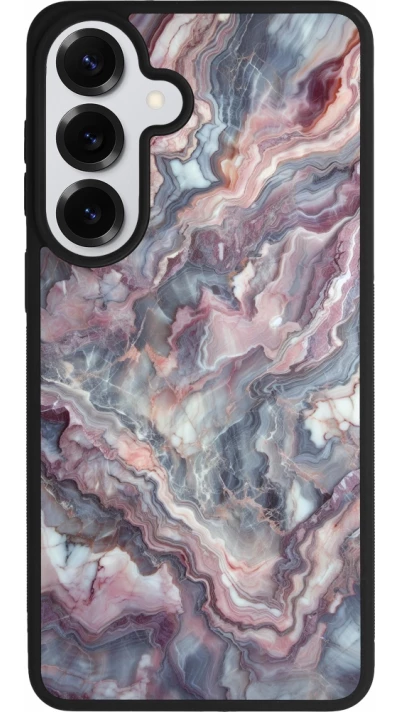 Samsung Galaxy S26+ Case Hülle - Silikon schwarz Violetter silberner Marmor