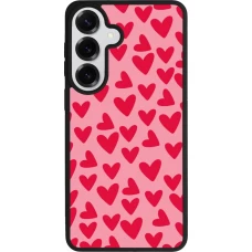 Coque Samsung Galaxy S26+ - Silicone rigide noir Mom 2024 petits coeurs
