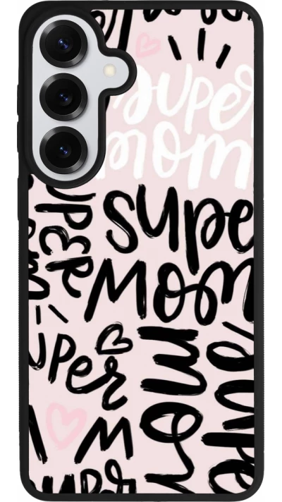 Coque Samsung Galaxy S26+ - Silicone rigide noir Mom 2024 Super mom