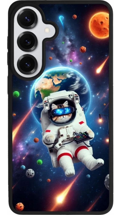 Samsung Galaxy S26+ Case Hülle - Silikon schwarz VR SpaceCat Odyssee