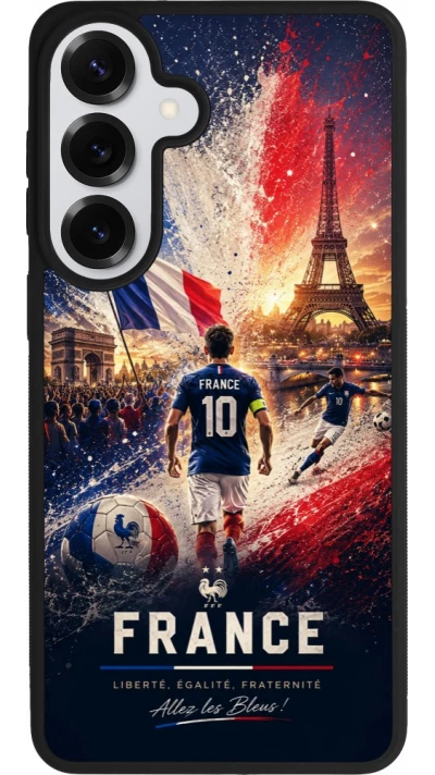 Coque Samsung Galaxy S26+ - Silicone rigide noir Football France splash 2026