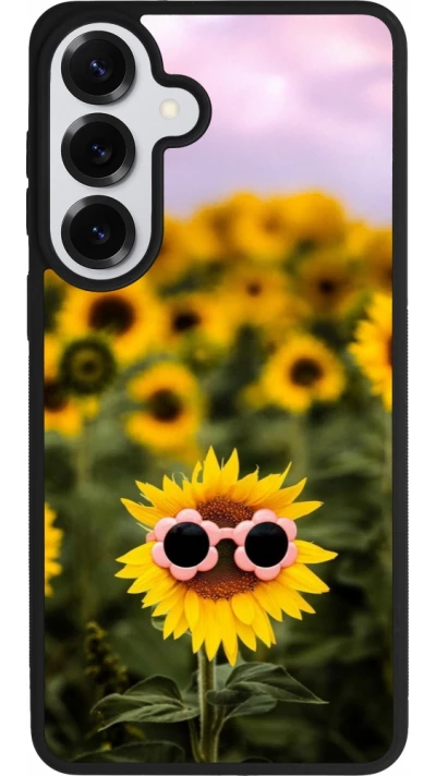 Samsung Galaxy S26+ Case Hülle - Silikon schwarz Sunflower with glasses Spring 2026