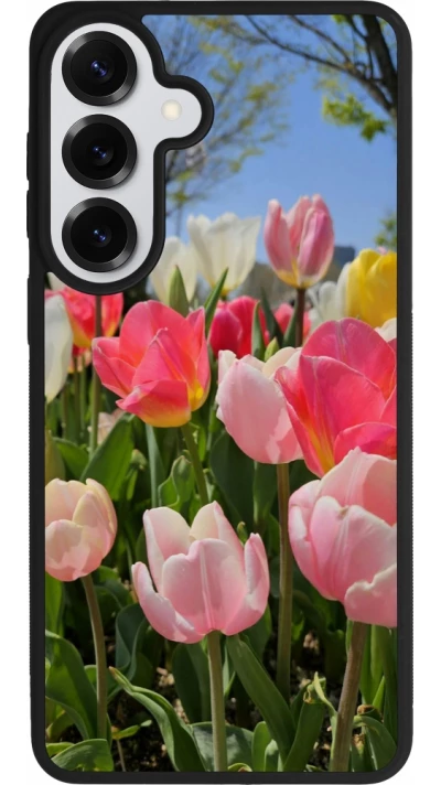 Samsung Galaxy S26+ Case Hülle - Silikon schwarz Tulips Spring 2026