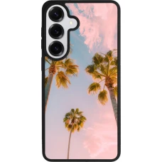 Coque Samsung Galaxy S26+ - Silicone rigide noir Summer 2025 Palmiers