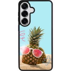 Samsung Galaxy S26+ Case Hülle - Silikon schwarz Pineapple with glasses Summer 2026