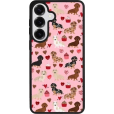 Coque Samsung Galaxy S26+ - Silicone rigide noir Valentine 2024 puppy love