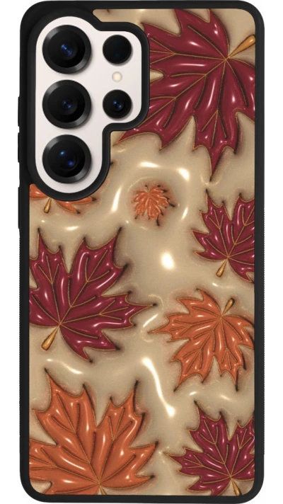 Coque Samsung Galaxy S26 Ultra - Silicone rigide noir Autumn 26 3D leaves