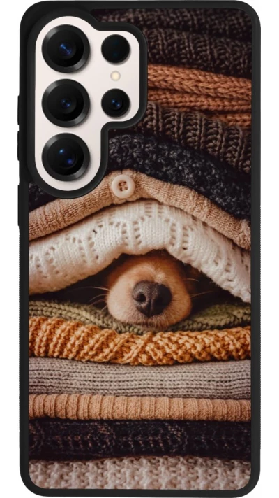 Coque Samsung Galaxy S26 Ultra - Silicone rigide noir Autumn 26 Dog under the covers
