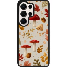 Coque Samsung Galaxy S26 Ultra - Silicone rigide noir Autumn 26 Mushrooms and leaves