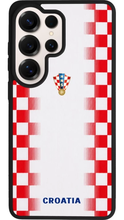 Samsung Galaxy S26 Ultra Case Hülle - Silikon schwarz Kroatien 2026 personalisierbares Fussballtrikot