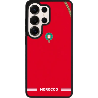 Coque Samsung Galaxy S26 Ultra - Silicone rigide noir Maillot de football Maroc 2026 personnalisable