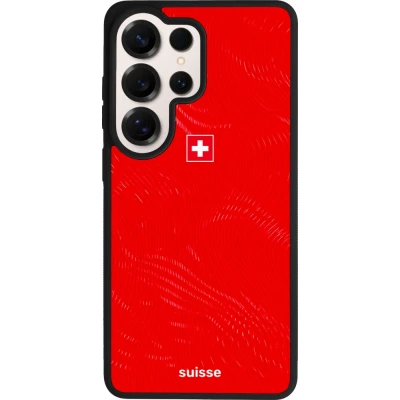 Coque Samsung Galaxy S26 Ultra - Silicone rigide noir Maillot de football Suisse 2026 personnalisable