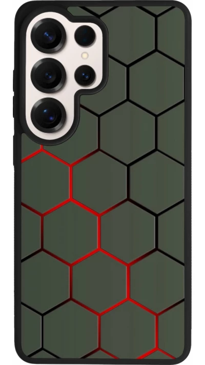 Coque Samsung Galaxy S26 Ultra - Silicone rigide noir Geometric Line red