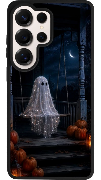 Samsung Galaxy S26 Ultra Case Hülle - Silikon schwarz Halloween 2026 Ghost on a swing