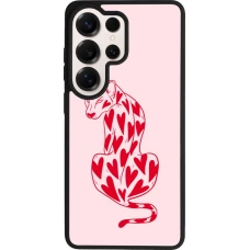 Coque Samsung Galaxy S26 Ultra - Silicone rigide noir Leopard with hearts 2026
