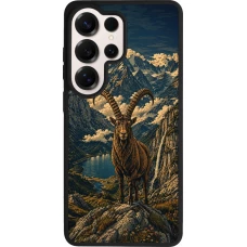 Coque Samsung Galaxy S26 Ultra - Silicone rigide noir Linocut Bouquetin