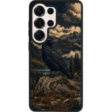 Coque Samsung Galaxy S26 Ultra - Silicone rigide noir Linocut Grand Corbeau