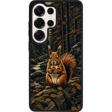 Coque Samsung Galaxy S26 Ultra - Silicone rigide noir Linocut Ecureuil