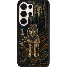 Coque Samsung Galaxy S26 Ultra - Silicone rigide noir Linocut Loup