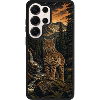 Coque Samsung Galaxy S26 Ultra - Silicone rigide noir Linocut Lynx