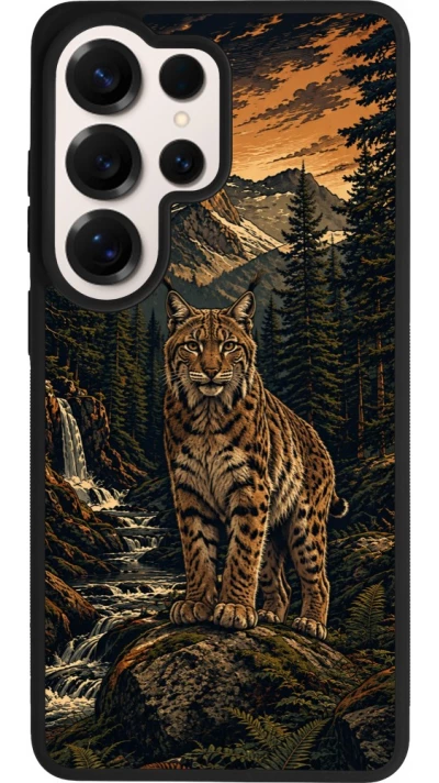 Coque Samsung Galaxy S26 Ultra - Silicone rigide noir Linocut Lynx