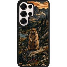 Coque Samsung Galaxy S26 Ultra - Silicone rigide noir Linocut Marmotte