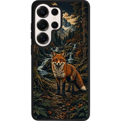 Coque Samsung Galaxy S26 Ultra - Silicone rigide noir Linocut Renard