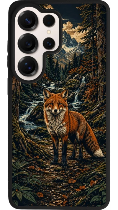 Coque Samsung Galaxy S26 Ultra - Silicone rigide noir Linocut Renard