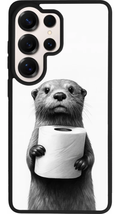 Samsung Galaxy S26 Ultra Case Hülle - Silikon schwarz Otter Toilettenpapier
