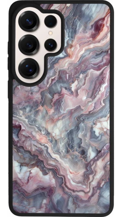 Samsung Galaxy S26 Ultra Case Hülle - Silikon schwarz Violetter silberner Marmor