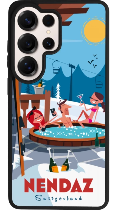 Samsung Galaxy S26 Ultra Case Hülle - Silikon schwarz Nendaz Mountain Jacuzzi