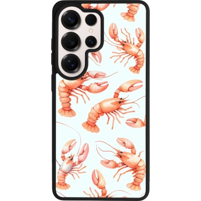 Samsung Galaxy S26 Ultra Case Hülle - Silikon schwarz Muster von pastellfarbenen Hummern