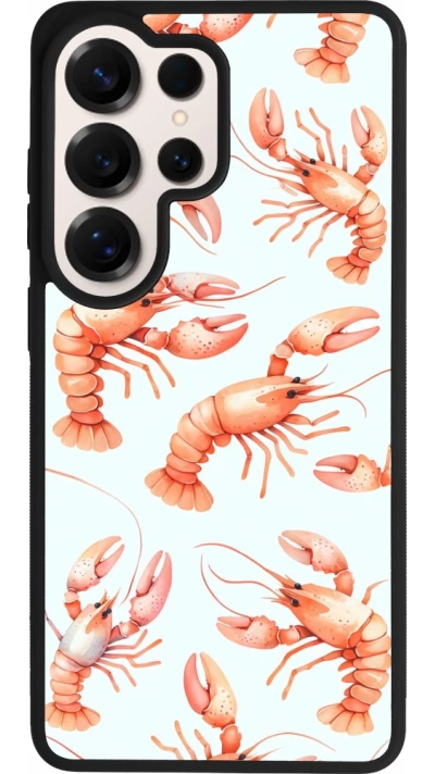 Samsung Galaxy S26 Ultra Case Hülle - Silikon schwarz Muster von pastellfarbenen Hummern