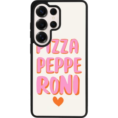 Coque Samsung Galaxy S26 Ultra - Silicone rigide noir Pizza pepperoni 2026