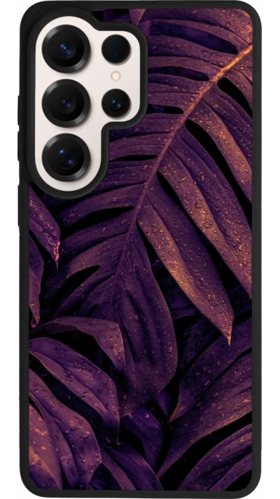 Samsung Galaxy S26 Ultra Case Hülle - Silikon schwarz Purple Light Leaves