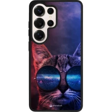 Samsung Galaxy S26 Ultra Case Hülle - Silikon schwarz Red Blue Cat Glasses