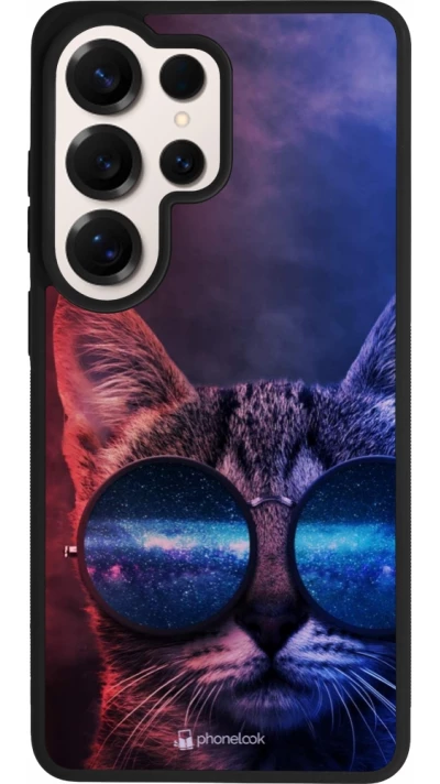 Samsung Galaxy S26 Ultra Case Hülle - Silikon schwarz Red Blue Cat Glasses