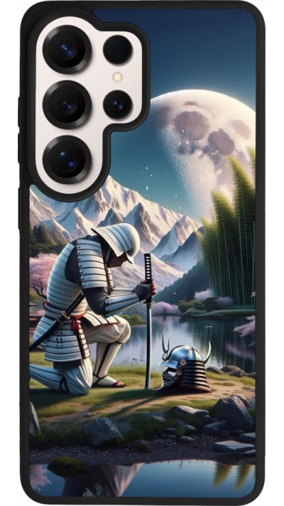Samsung Galaxy S26 Ultra Case Hülle - Silikon schwarz Samurai Katana Mond