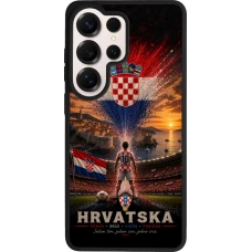 Coque Samsung Galaxy S26 Ultra - Silicone rigide noir Football Croatie splash 2026