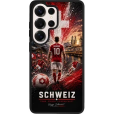 Coque Samsung Galaxy S26 Ultra - Silicone rigide noir Football Schweiz splash 2026